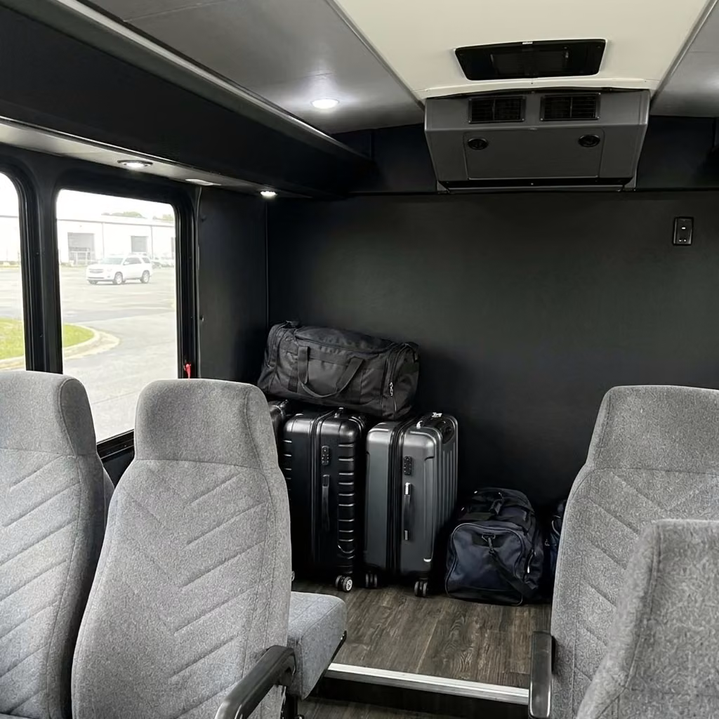 peachtree city 15 passenger minibus luggage area