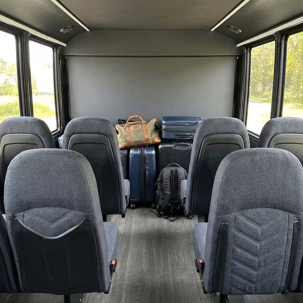 peachtree city 25 passenger minibus luggage area