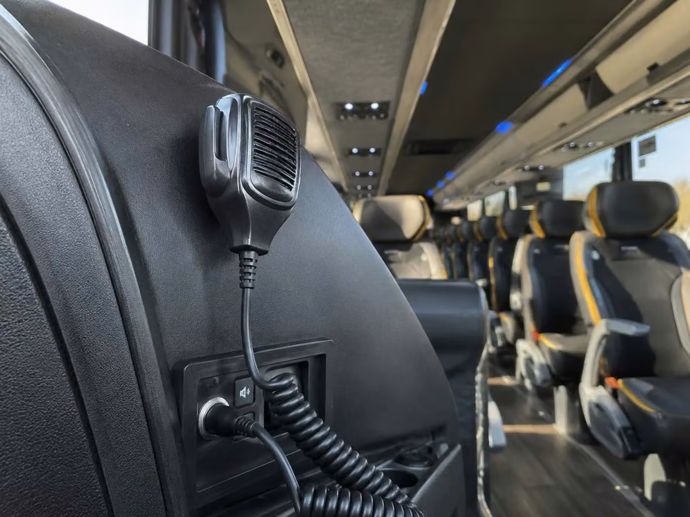 peachtree city 56 passenger charter bus pa system