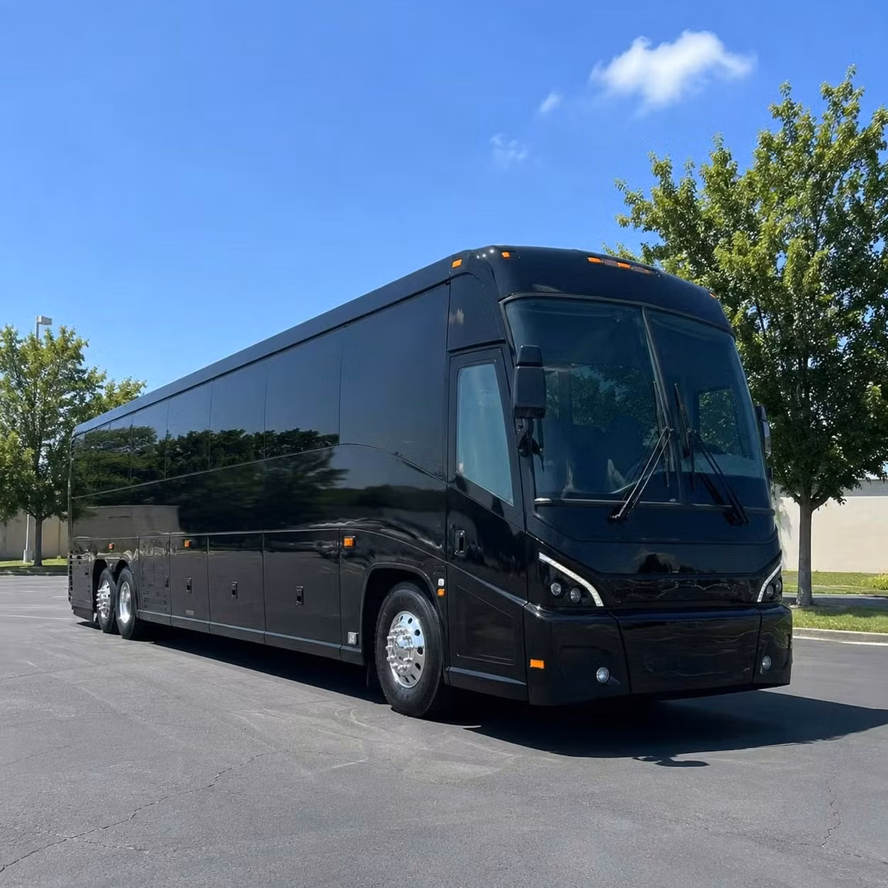 peachtree city 56 passenger long distance charter buses with onboard restrooms