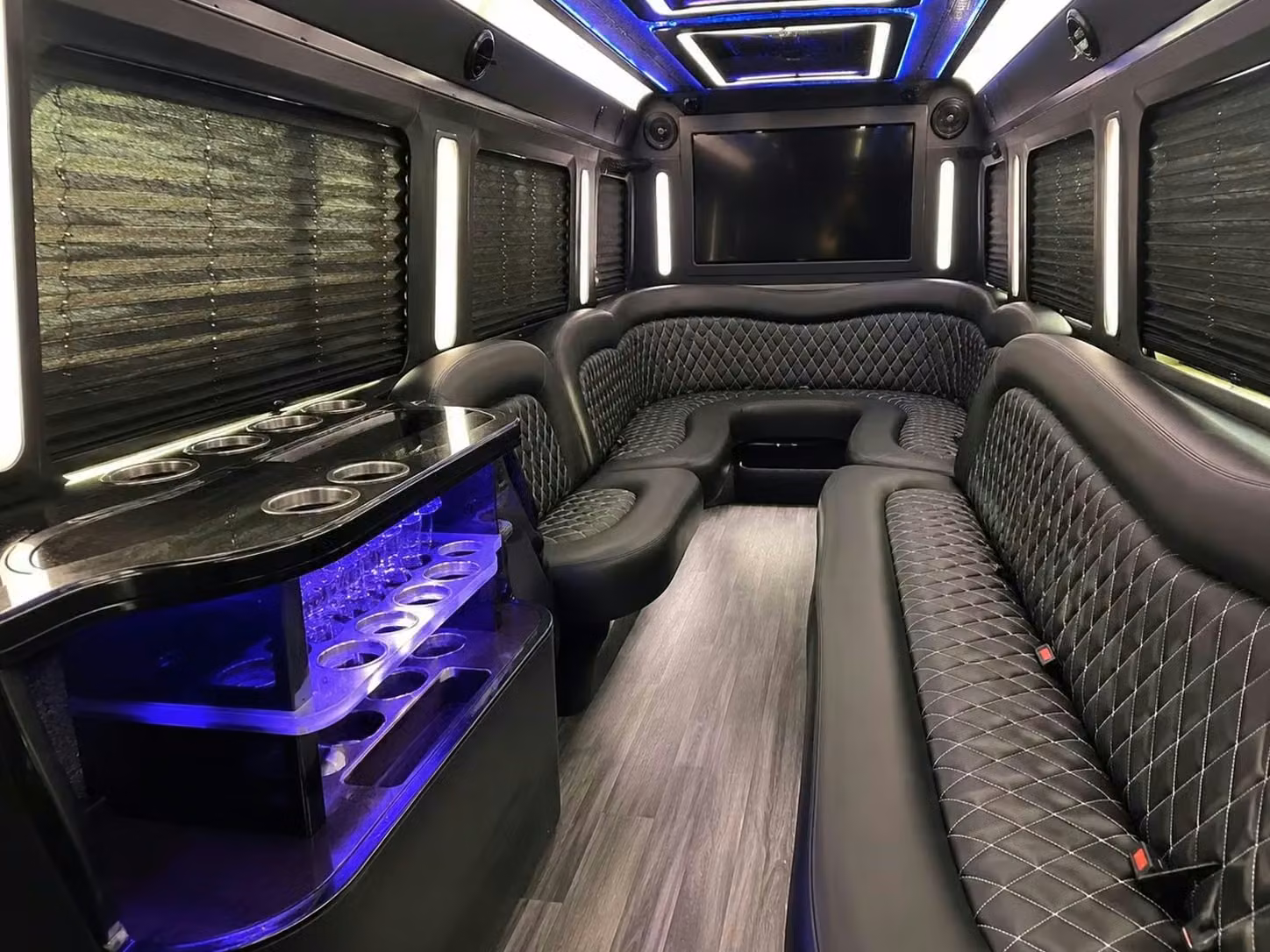 peachtree city party bus bar area