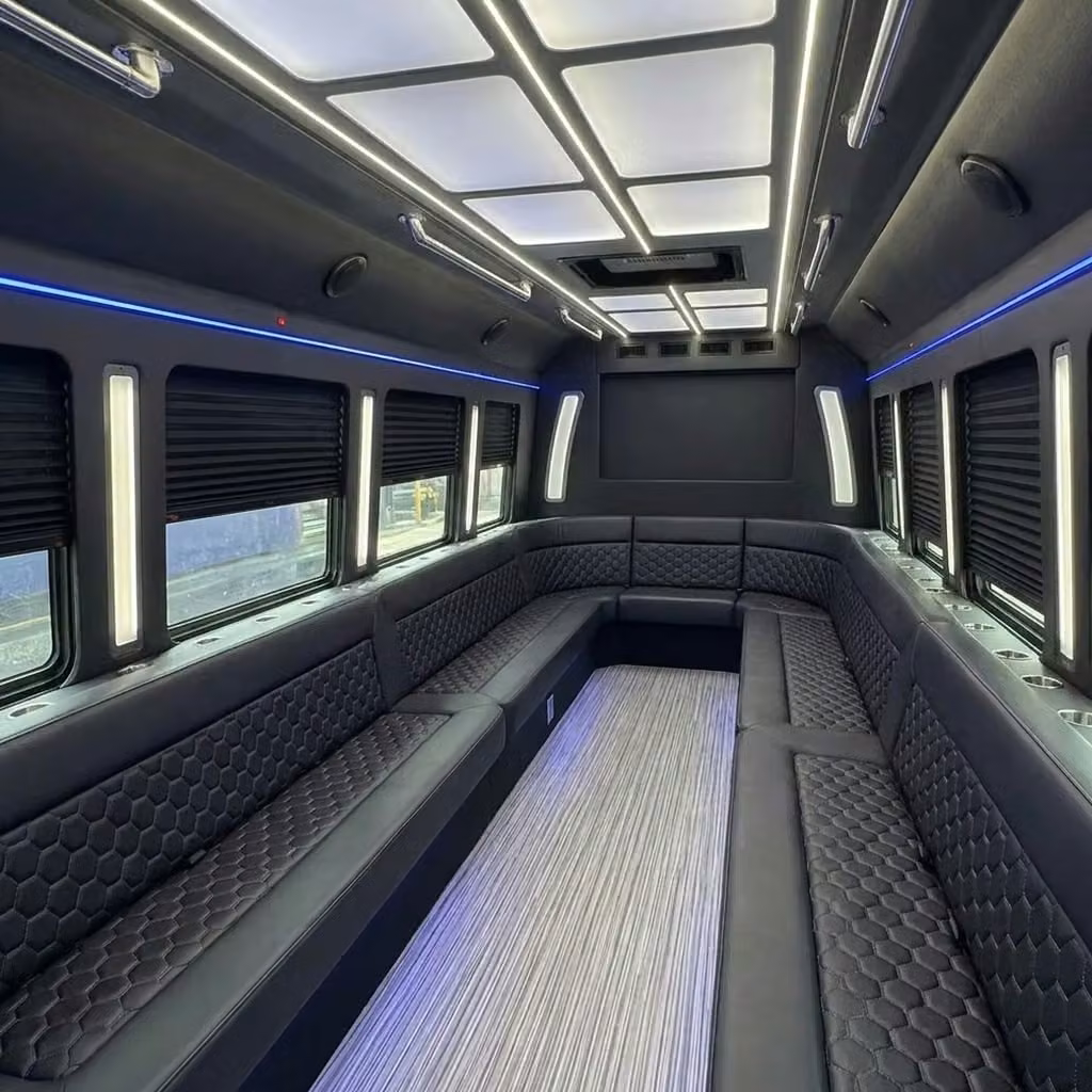 peachtree city party bus wraparound seating